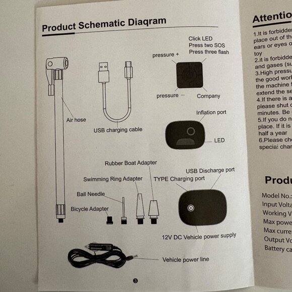 Journeyman Portable Air Compressor USB Charging Multiple Adapters NEW - Picture 5 of 6